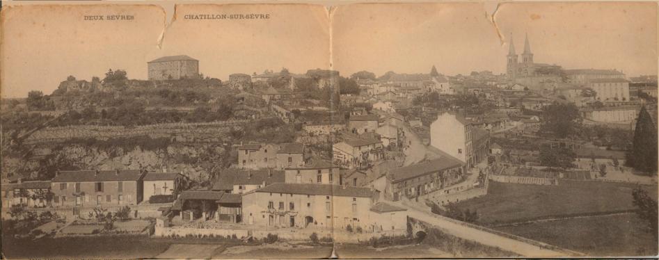 CPA panoramique de la ville de Chtillon sur Svre en 1912