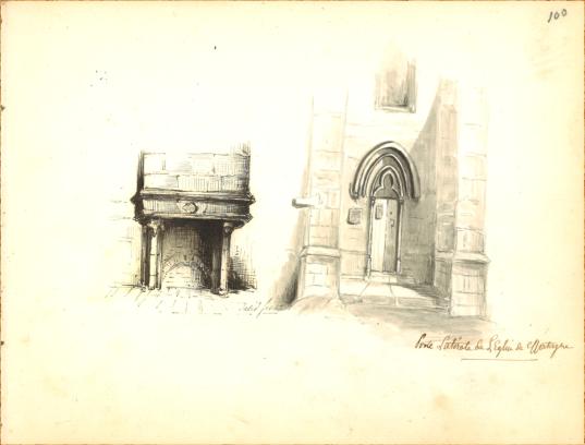chemine et porte de l'glise St Pierre de Mortagne par Fortun Parenteau