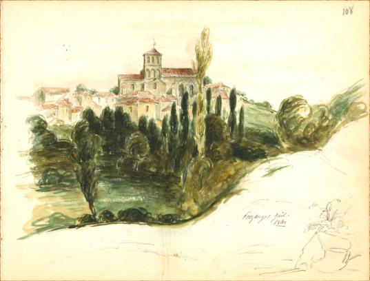 glise et ville de Pouzauges par Fortun Parenteau