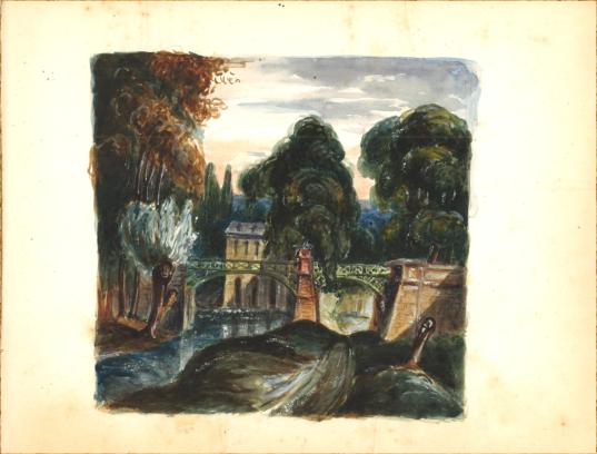 pont et moulin  eau indtermins par Fortun Parenteau