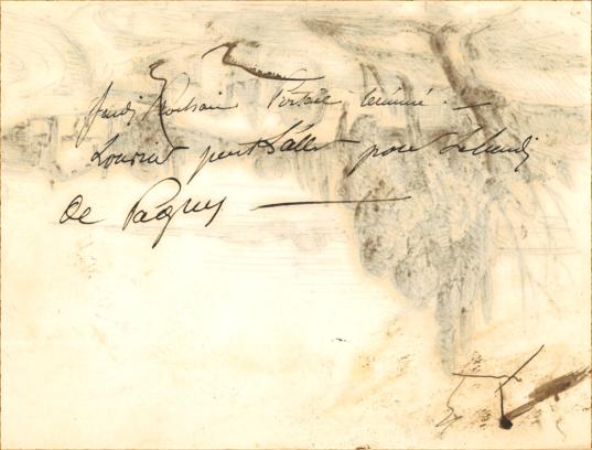 note manuscrite par Fortun Parenteau